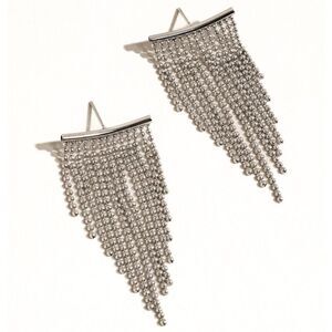 Elegant Silver Tassel Earrings M437